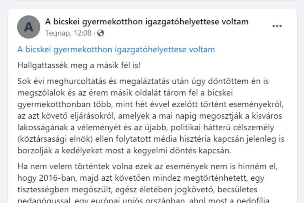 Valóban K. Endre írta a Facebookon terjedő levelet, amiben tagadja bűnösségét