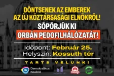 „Söpörjük ki Orbán pedofilhálózatát a Sándor-palotából!” címmel közös tüntetést szervez a DK, a Momentum, az MSZP és a Párbeszéd