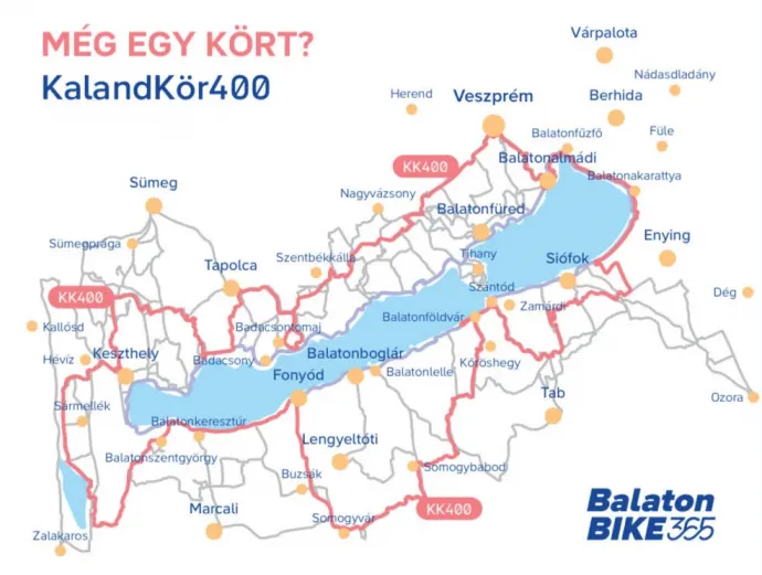 A KalandKör nyomvonala – Forrás: BalatonBike365