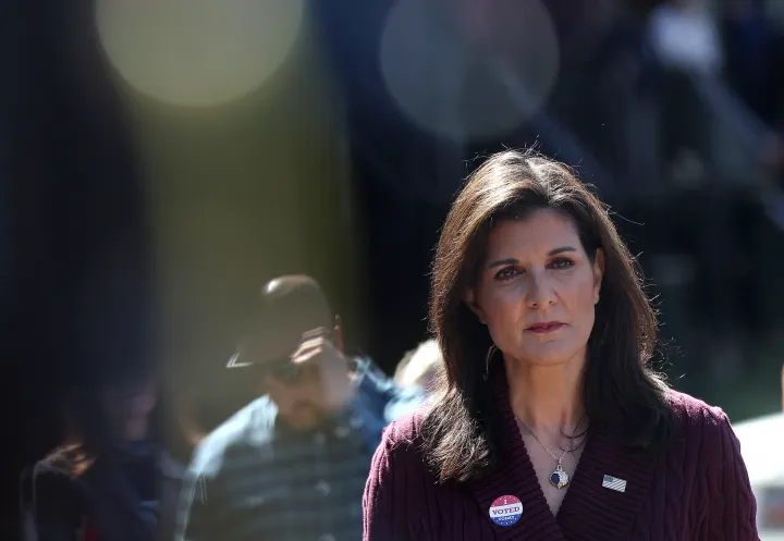 Nikki Haley.  Photograph: Justin Sullivan/2024 Getty Images/AFP