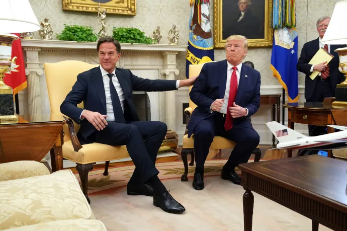 Donald Trump és Mark Rutte találkozója a Fehér Ház ovális irodájában, Washingtonban, 2019. július 18-án – Fotó: Chip Somodevilla / Getty Images