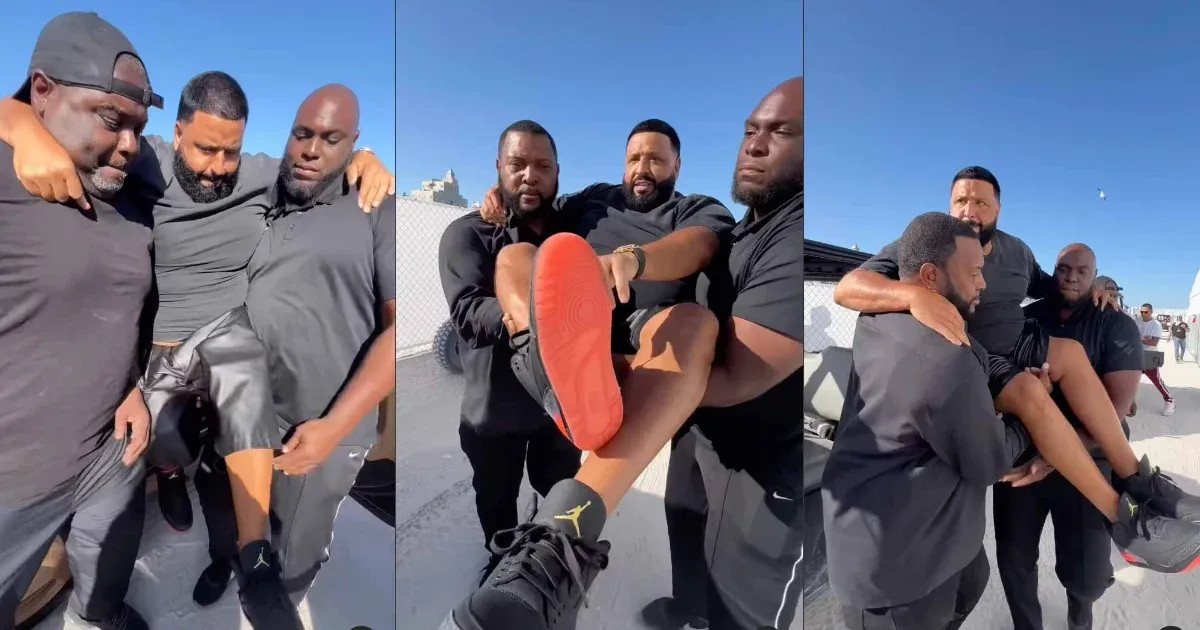 Embereivel cipeltette magát DJ Khaled, nehogy bekoszolódjon a cipőtalpa