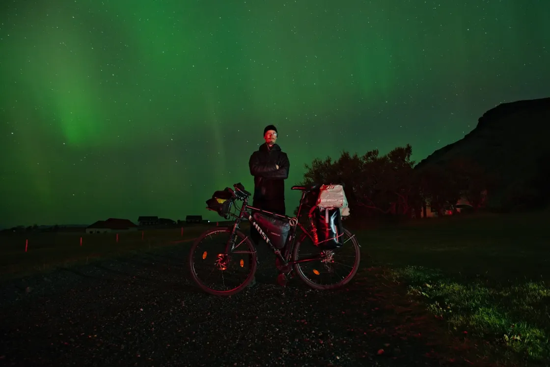 Nagy északifény-kergető kerékpártúra Izlandon