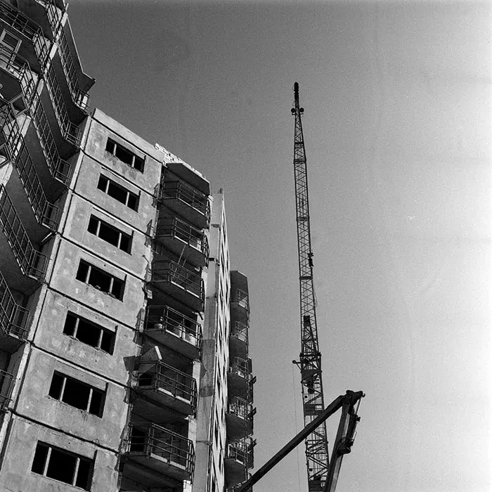 Építkezés a Grigorescu-negyedben, 1982-ben – Fotó: Minerva Fotóarchívum