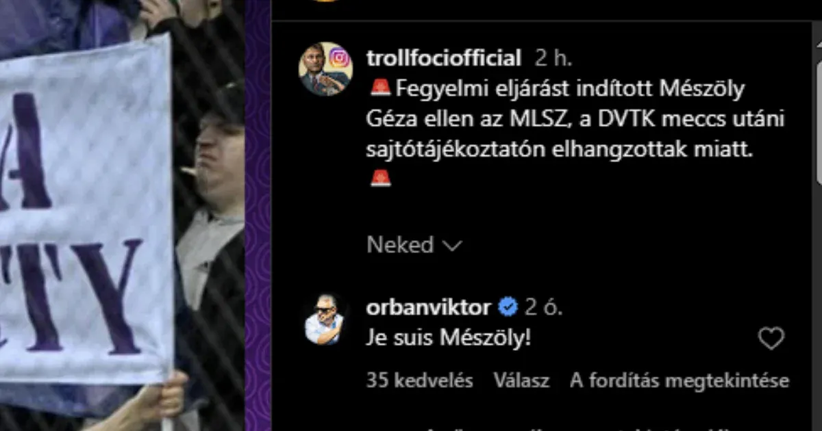 Je suis Mészöly! – írta Orbán Viktor a rasszizmus miatt hónapokra eltiltott edzőről szóló Trollfoci-poszt alá