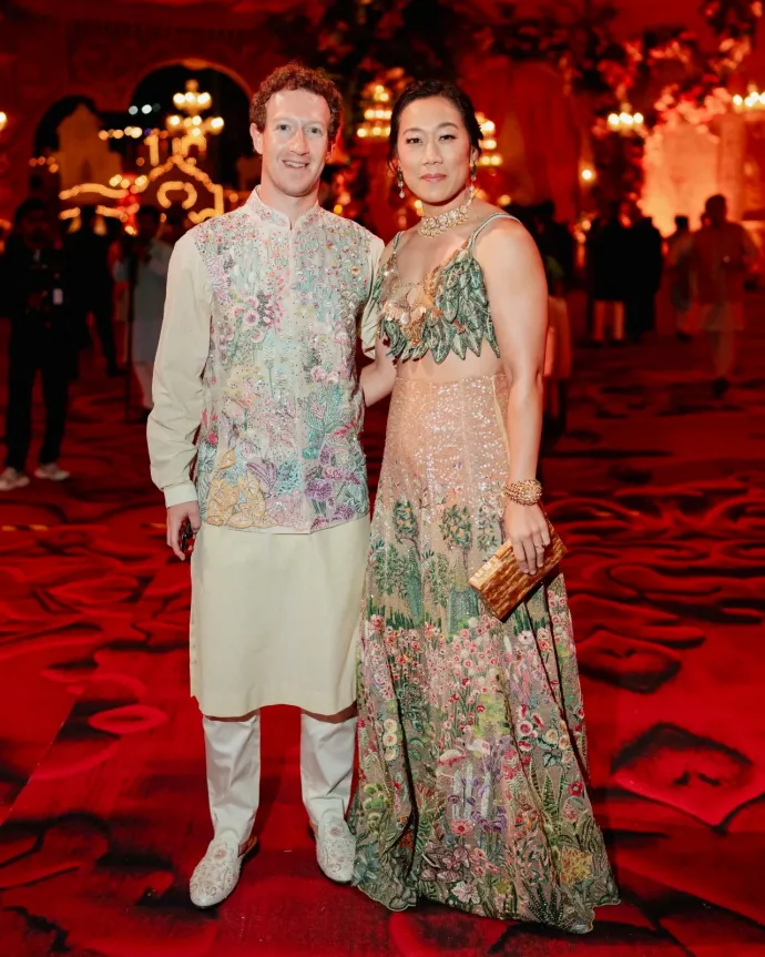 Mark Zuckerberg és Priscilla Chan – Fotó: Reliance Industries / Reuters