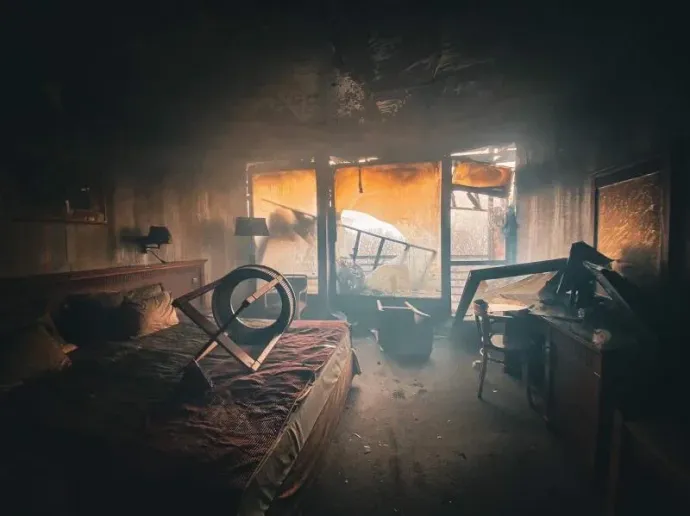 A visegrádi Hotel Silvanus kiégett része – Fotó: Hotel Silvanus Facebook-oldala