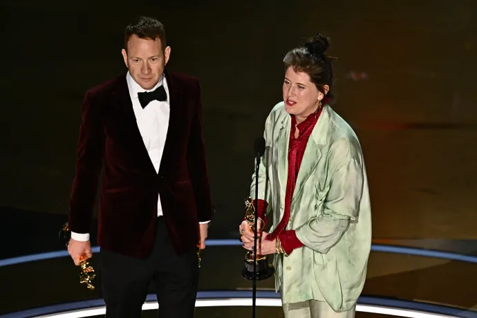 James Price és Shona Heath az Oscar-díjátadón – Fotó: Patrick T. Fallon / AFP