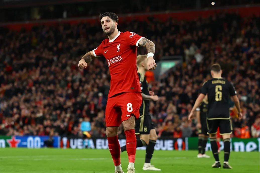 Szoboszlai Dominik ismét gólt lőtt az Európa-ligában, a Liverpool már 6-1-re vezet