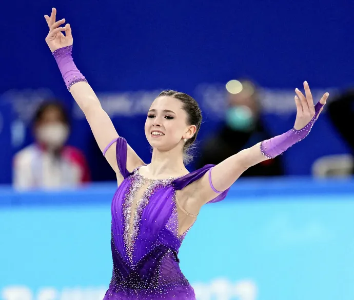 Kamila Valijeva a 2022-es pekingi téli olimpián – Fotó: Kazuki Wakasugi / Yomiuri / AFP