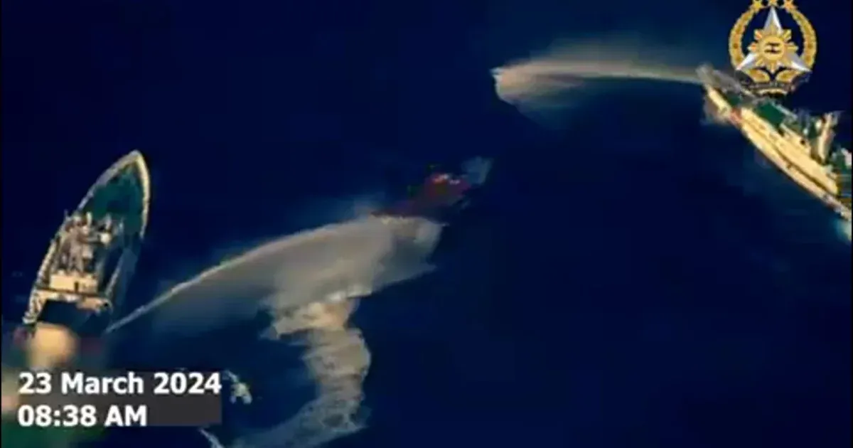 La Guardia Costera china atacó un barco filipino con cañones de agua