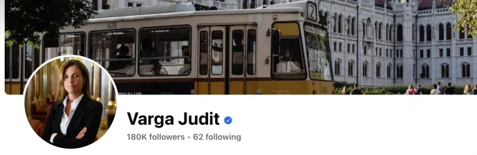 Varga Judit és Magyar Péter Facebook-követőinek száma 2024. március 25-én délelőtt.
