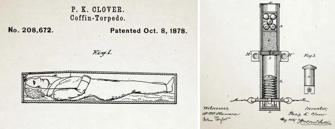 Clover koporsótorpedójának szabadalmi rajzai – Forrás: Google Patents