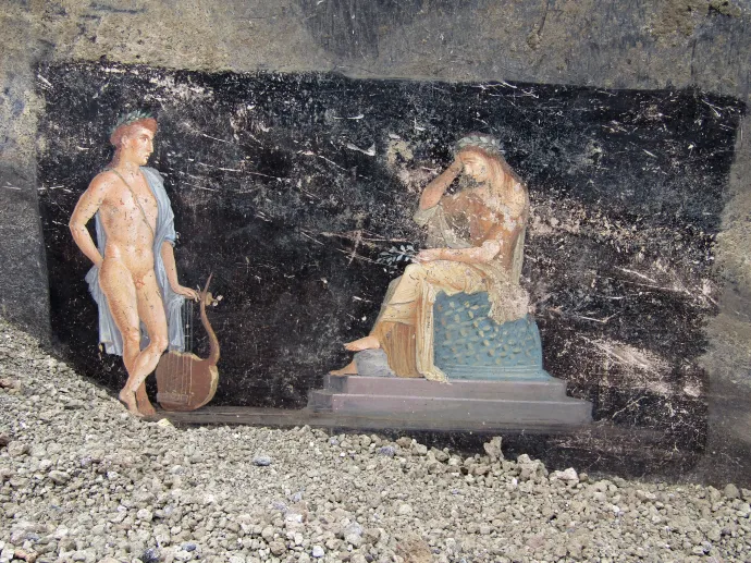 Apolló és Kasszandra az egyik freskón – Fotó: Parco Archeologico di Pompei press office / AFP