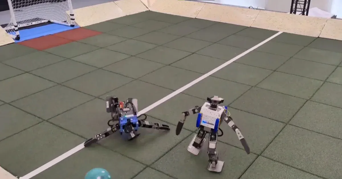 Take a minute to relax and watch Google's robots play soccer when they were little kids!