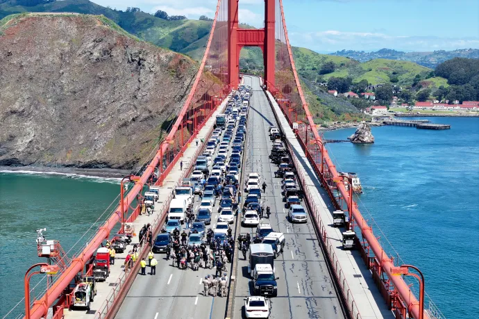 Palesztinbarát tüntetők órákra megbénították a forgalmat a Golden Gate hídon