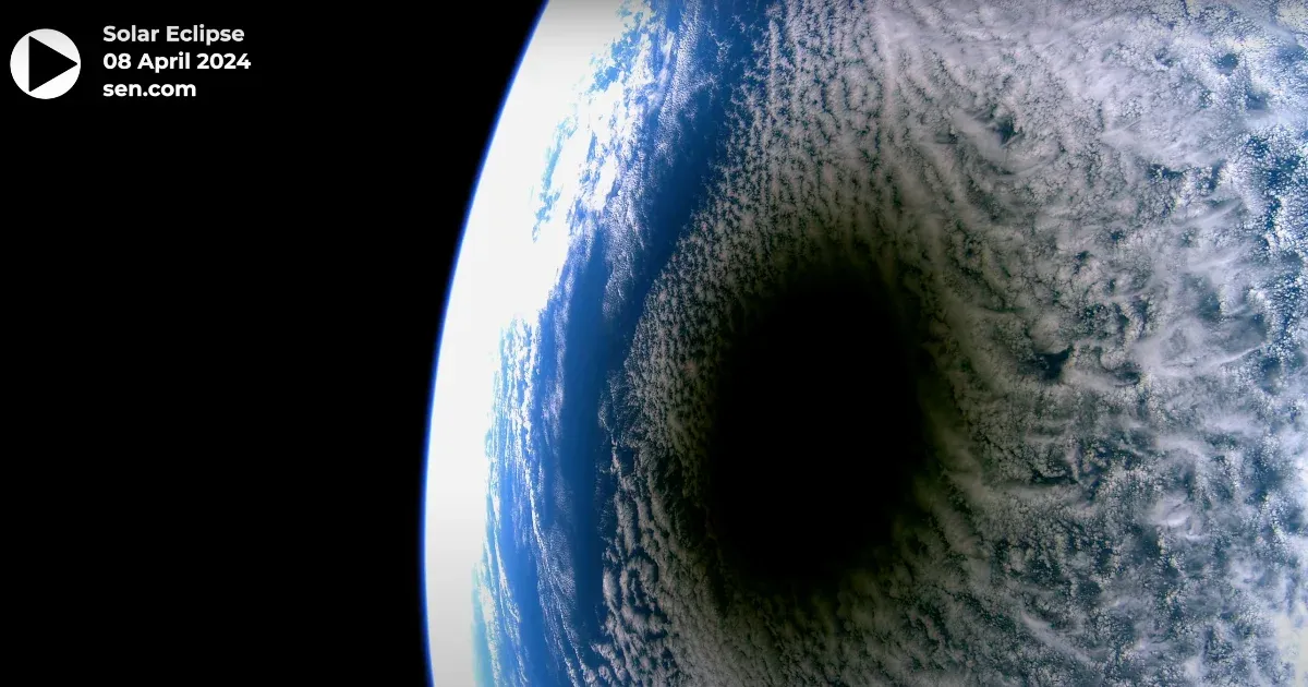 Stunning 4K video of the solar eclipse has been recorded by satellite