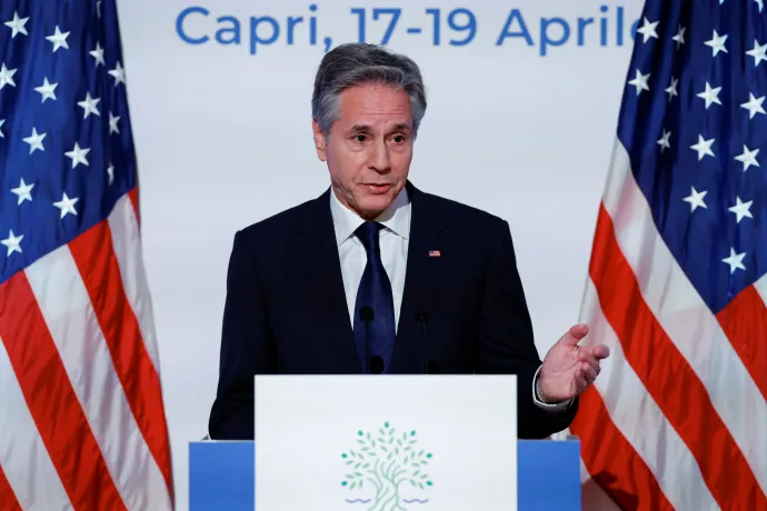 Antony Blinken a G7-csúcson – Fotó: Remo Casilli / Reuters