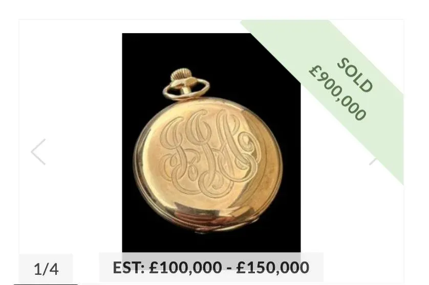 557 millió forint értékben kelt egy zsebóra, ami egykor a Titanic leggazdagabb utazójáé volt