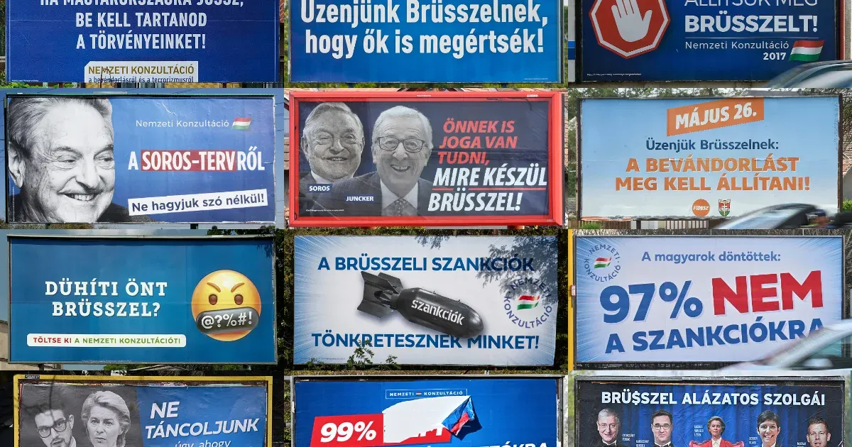 Tíz éve kék plakátokon hirdeti a kormány, hogy egy város folyton rosszat akar Magyarországnak
