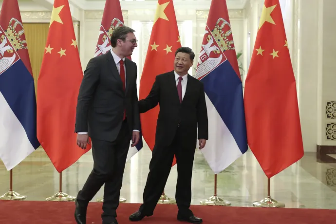 Aleksandar Vučić szerb elnök és Hszi Csin-ping kínai elnök találkozója a Népek Nagy Csarnokában Pekingben 2019. április 25-én – Fotó: Kenzaburo Fukuhara / Kyodo News – Pool / Getty Images