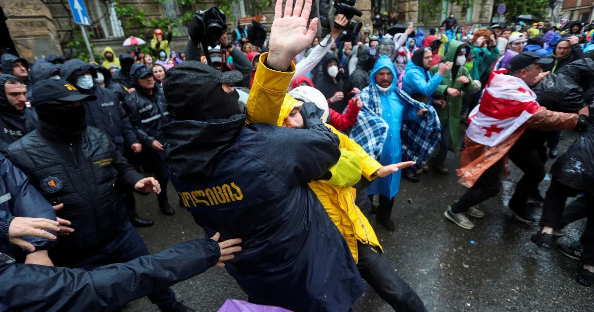 Twenty people were arrested in Georgia during a protest against the Foreign Agents Act