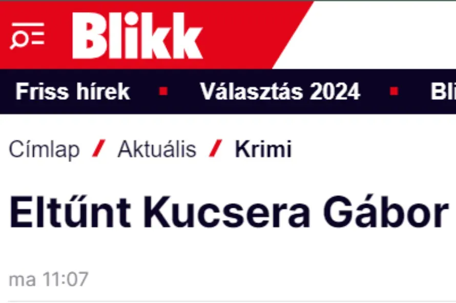 Eltűnt Kucsera Gábor, de nem az a Kucsera Gábor, de az a bulvárlapoknak édes mindegy