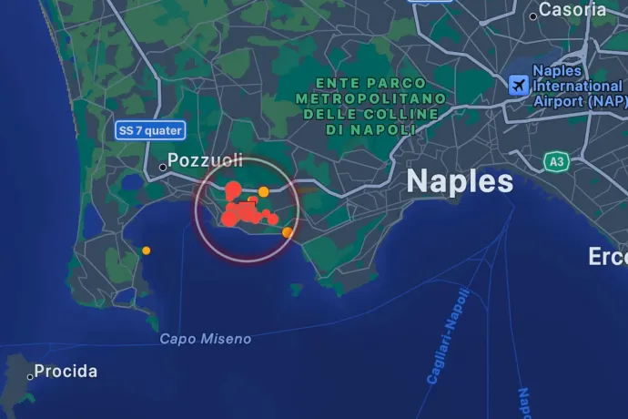 4,4-es földrengés volt hétfő este Nápolynál, 40 éve nem mértek hasonlót