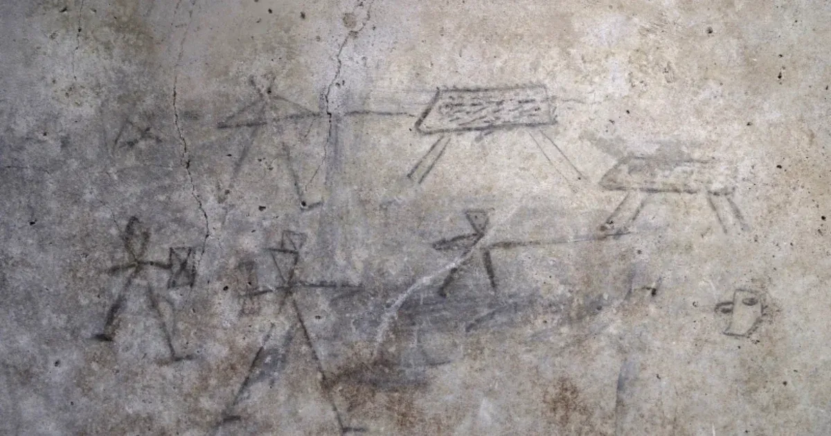 Gladiátorokat ábrázoló gyerekgraffitik kerültek elő Pompejiben