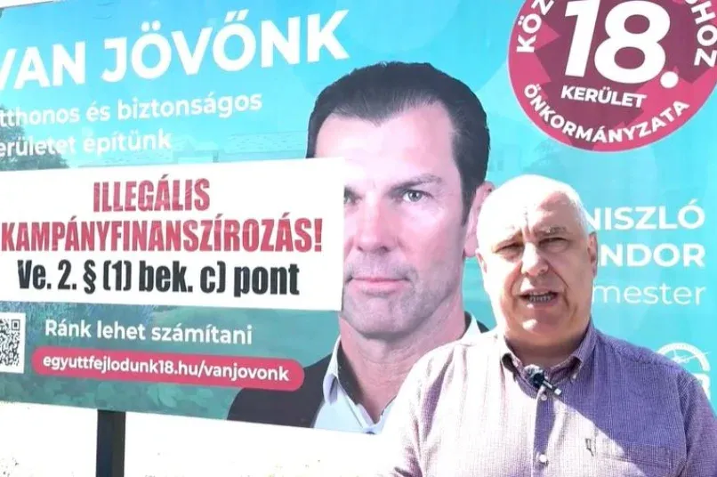 Átragasztotta a DK-s polgármesterjelölt plakátjait a fideszes a XVIII. kerületben