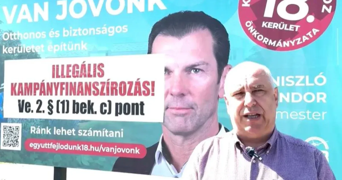 A Fidesz átragasztotta a DK-s polgármester plakátjait a XVIII. kerületben