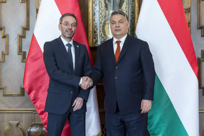 Orbán Viktor miniszterelnök és Herbert Kickl osztrák belügyminiszter találkozója az Országházban 2018. március 9-én – Fotó: Árvai Károly / Miniszterelnöki Sajtóiroda / MTI