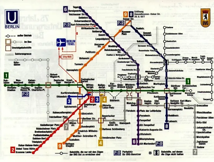 A berlini metró 1977-es térképe – Forrás: Transitmap