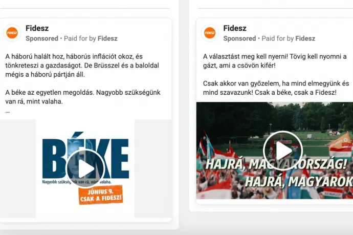 Egyetlen nap alatt 62 millió forintért hirdették a fideszes propagandát Facebookon