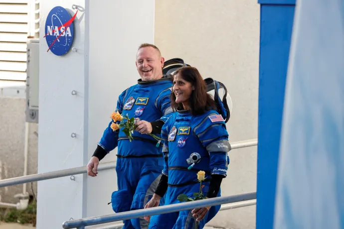 Butch Wilmore és Suni Williams a kilövőállásra indul a Kennedy Űrközpontban, a floridai Cape Canaveralban 2024. június 5-én – Fotó: Joe Skipper / Reuters