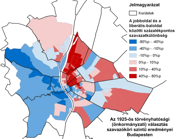 Az 1925-ös törvényhatósági (önkormányzati) választások szavazóköri eredményei Budapesten – Forrás: https://bpvalaszt.hu/