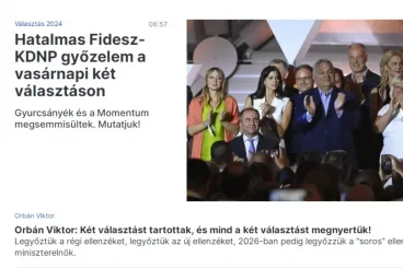 „Hatalmas Fidesz–KDNP győzelem” – címlapok egy párhuzamos valóságból