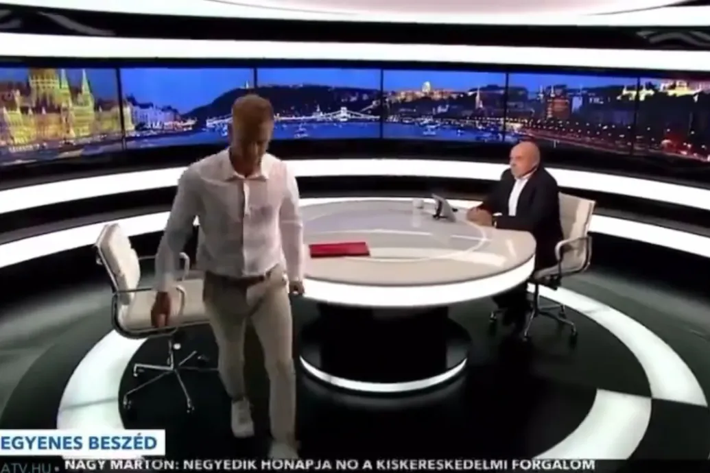 Rónai Egon addig kérdezgette Magyar Pétert, hogy miért panaszkodik az ATV-re, hogy a politikus másfél perc után kisétált az Egyenes Beszédből