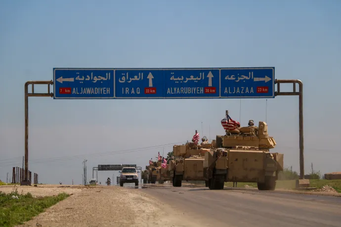 Amerikai katonai járművek a szíriai Deir-ez-Zór tartományban – Fotó: Omer Al Diri / Anadolu Agency / AFP