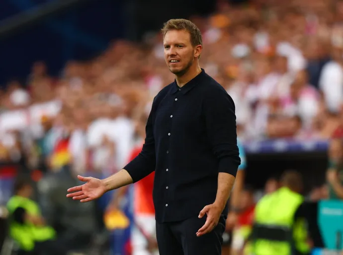 Julian Nagelsmann a Németország–Magyarország Európa-bajnoki-mérkőzésen 2024. június 19-én, Stuttgartban – Fotó: Kai Pfaffenbach / Reuters