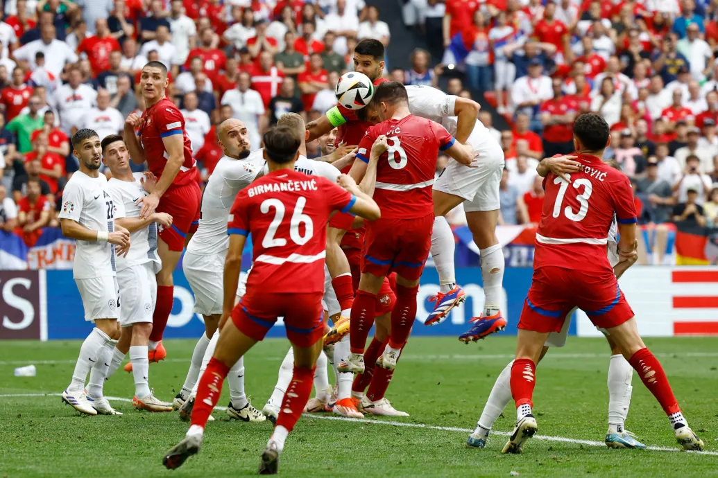 A 95. percben mentett pontot Szerbia Szlovénia ellen