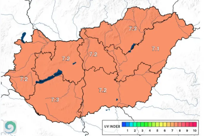 Nagyon erős UV-B sugárzás várható hétfőn