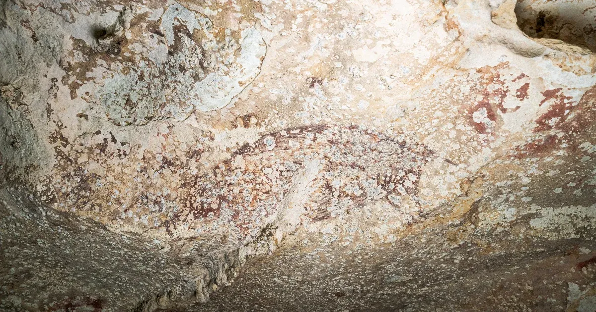 Hybrids between animal, human and wild boar can be seen in the world's oldest story-telling cave paintings.