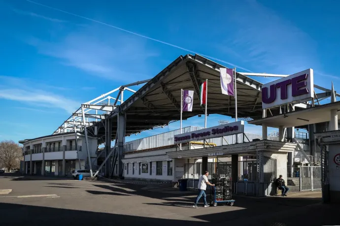 A Szusza Ferenc Stadion, az Újpest FC labdarúgó-stadionja, 2024. február 6-án – Fotó: Huszti István / Telex