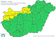 Riasztást adtak ki a zivatarok miatt északnyugatra