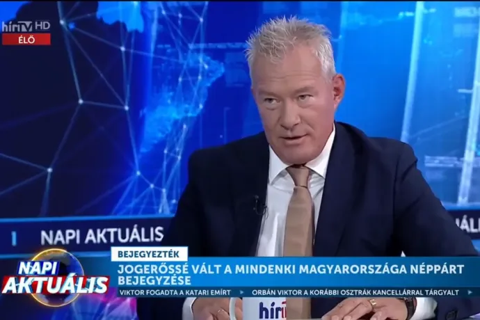 Pálffy István még a Hír TV műsorvezetőjeként – Forrás: Hír TV