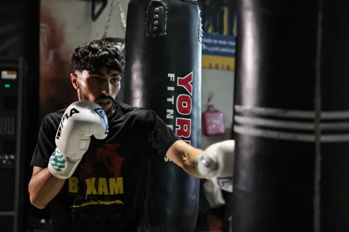 Waseem Abu Sal a ramallahi edzőteremben, Palesztinában Fotó: Zain Jaafar / AFP 