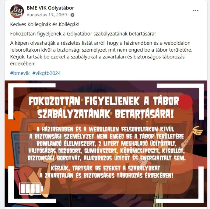 Fotó: BME VIK Gólyatábor / Facebook