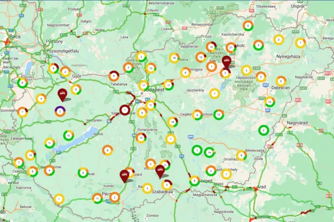 Hatalmas a dugó az autópályákon