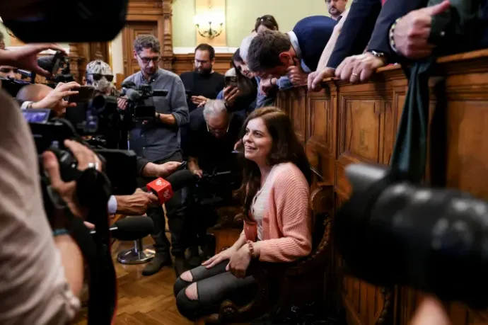 Ilaria Salis in court in Budapest on 24 May 2024 – Photo: Noémi Napsugár Melegh / Telex